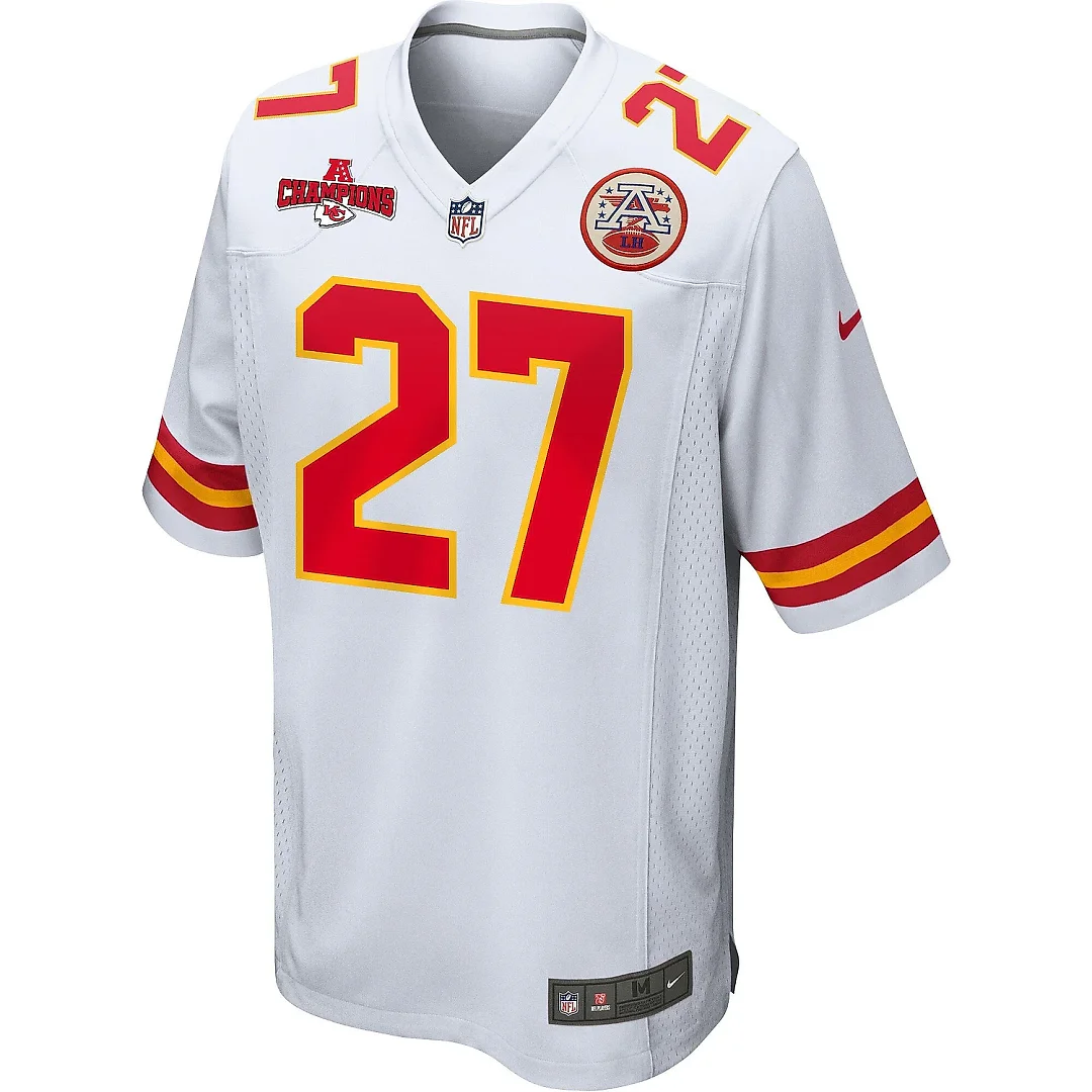 Zennovawear Chamarri Conner 27 Kansas City Chiefs AFC Champions Patch Game Men Jersey - White