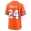 Zennovawear Champ Bailey 24 Denver Broncos Mile High Collection 1977 Throwback Retired Player Game Men Jersey - Orange