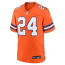 Zennovawear Champ Bailey 24 Denver Broncos Mile High Collection 1977 Throwback Retired Player Game Men Jersey - Orange