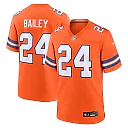 Zennovawear Champ Bailey 24 Denver Broncos Mile High Collection 1977 Throwback Retired Player Game Men Jersey - Orange