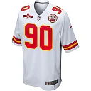 Zennovawear Charles Omenihu 90 Kansas City Chiefs AFC Champions Patch Game Men Jersey - White