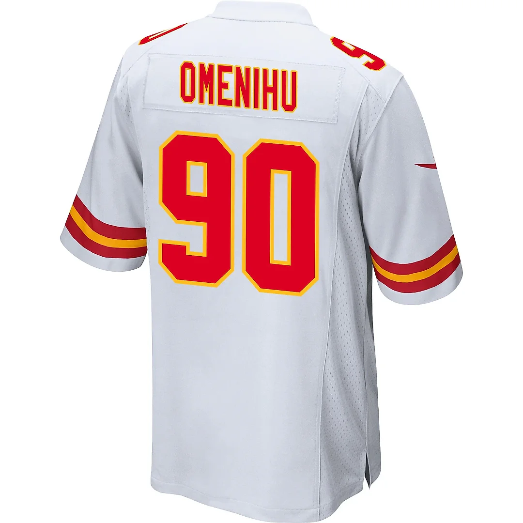 Zennovawear Charles Omenihu 90 Kansas City Chiefs AFC Champions Patch Game Men Jersey - White