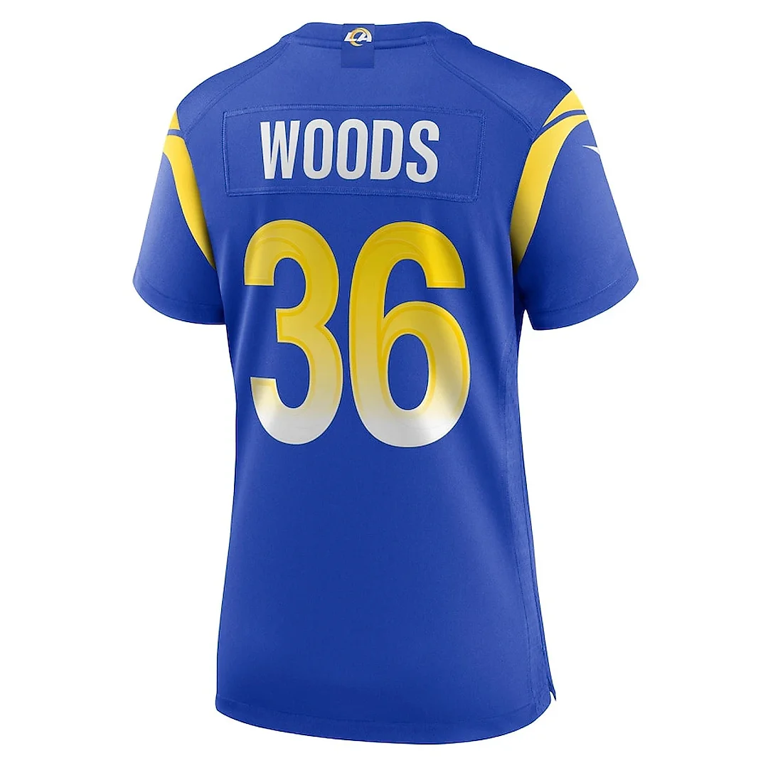 Zennovawear Charles Woods 36 Los Angeles Rams Women's Game Jersey - Royal