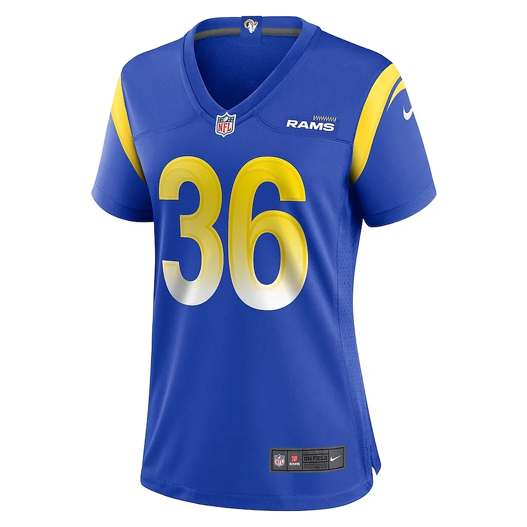 Zennovawear Charles Woods 36 Los Angeles Rams Women's Game Jersey - Royal