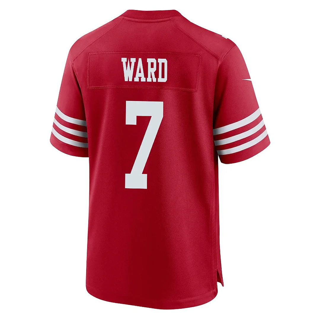 Zennovawear Charvarius Ward 7 San Francisco 49ers NFC Champions Patch Game Men Jersey - Scarlet