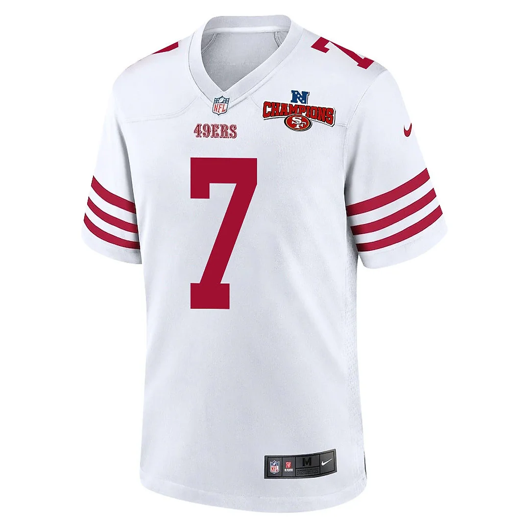 Zennovawear Charvarius Ward 7 San Francisco 49ers NFC Champions Patch Game Men Jersey - White