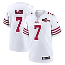 Zennovawear Charvarius Ward 7 San Francisco 49ers NFC Champions Patch Game Men Jersey - White