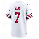 Zennovawear Charvarius Ward 7 San Francisco 49ers NFC Champions Patch Game Men Jersey - White
