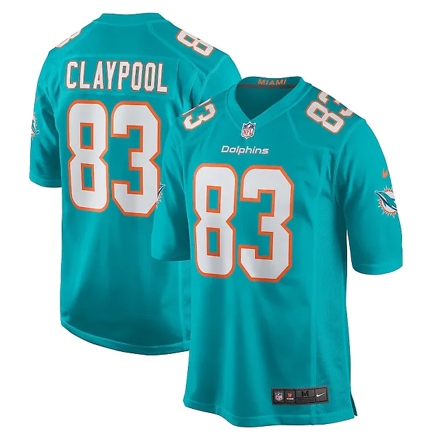 Zennovawear Chase Claypool 83 Miami Dolphins Game Men Jersey - Aqua