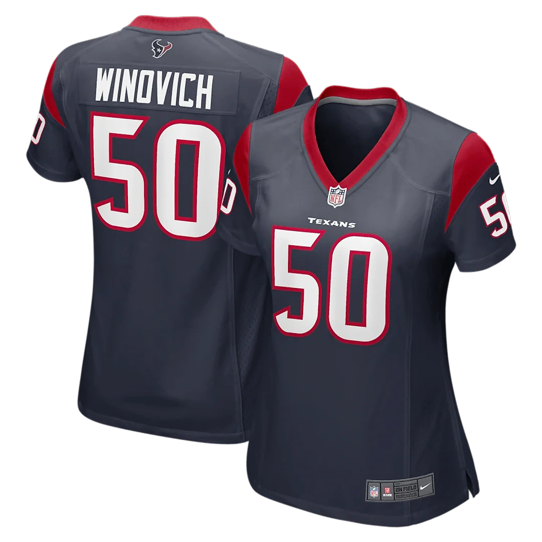 Zennovawear Chase Winovich 50 Houston Texans Women Team Color Jersey - Navy