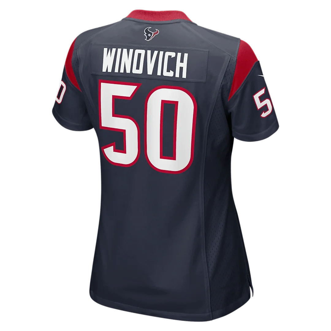 Zennovawear Chase Winovich 50 Houston Texans Women Team Color Jersey - Navy