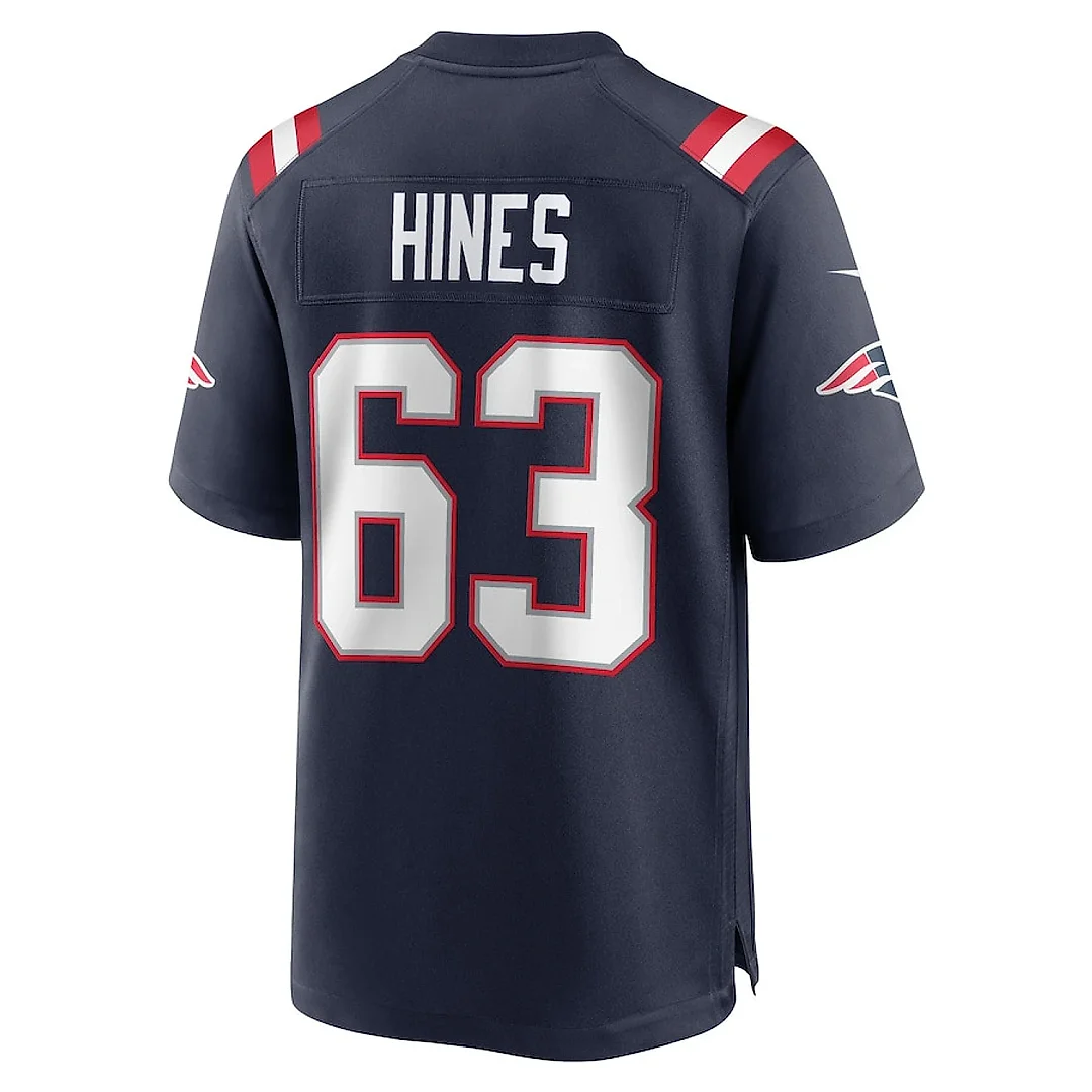 Zennovawear Chasen Hines 63 New England Patriots Game Men Jersey - Navy