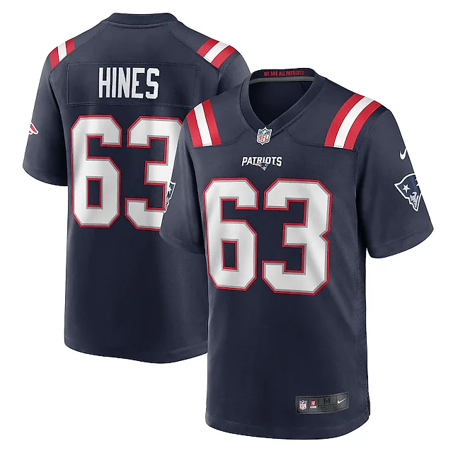 Zennovawear Chasen Hines 63 New England Patriots Game Men Jersey - Navy