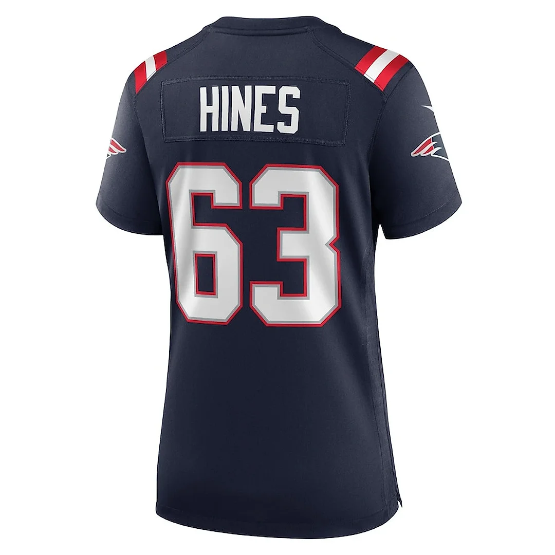 Zennovawear Chasen Hines 63 New England Patriots Women Game Jersey - Navy