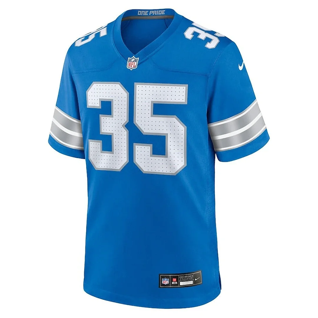 Zennovawear Chelen Garnes 35 Detroit Lions Game Men Jersey - Blue