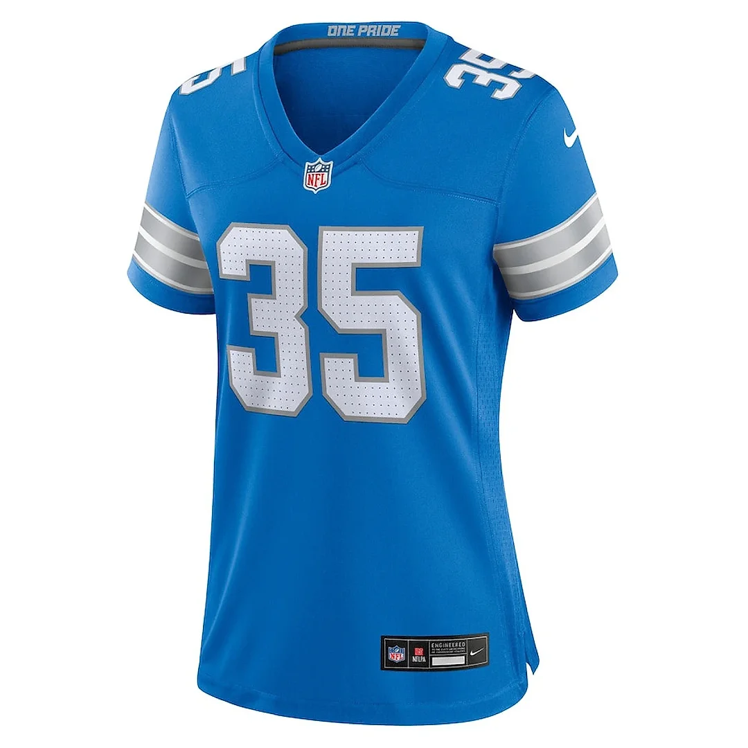Zennovawear Chelen Garnes 35 Detroit Lions Women's Game Jersey - Blue