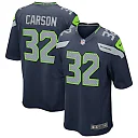 Zennovawear Chris Carson 32 Seattle Seahawks Men Game Jersey - Navy
