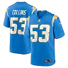 Zennovawear Chris Collins 53 Los Angeles Chargers Team Game Men Jersey - Powder Blue