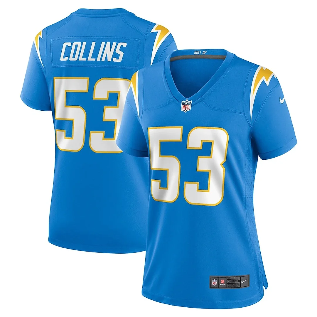 Zennovawear Chris Collins 53 Los Angeles Chargers Women's Game Jersey - Powder Blue