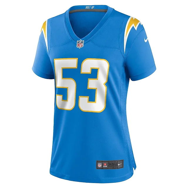 Zennovawear Chris Collins 53 Los Angeles Chargers Women's Game Jersey - Powder Blue