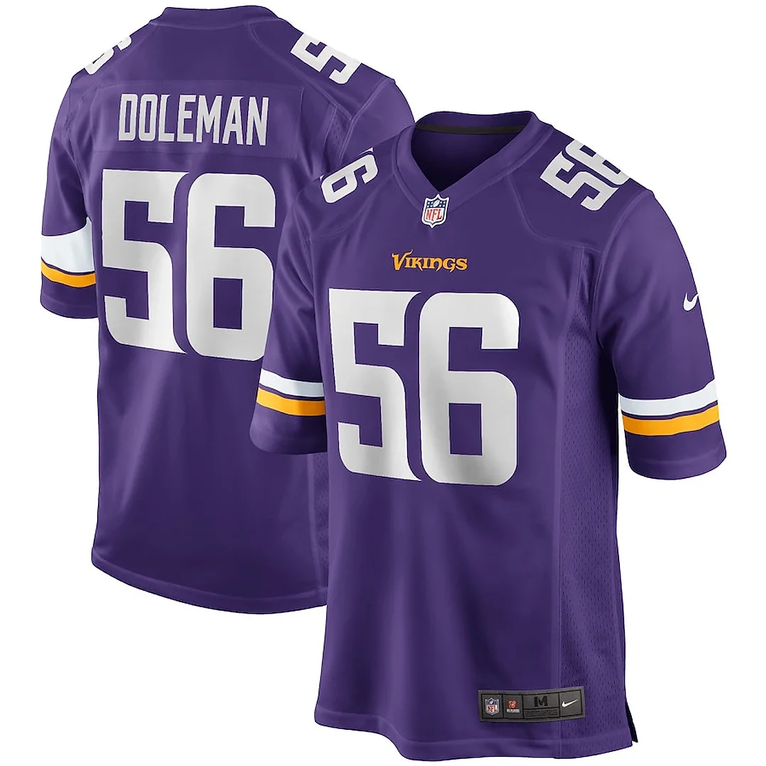 Zennovawear Chris Doleman 56 Minnesota Vikings Men Game Retired Jersey - Purple
