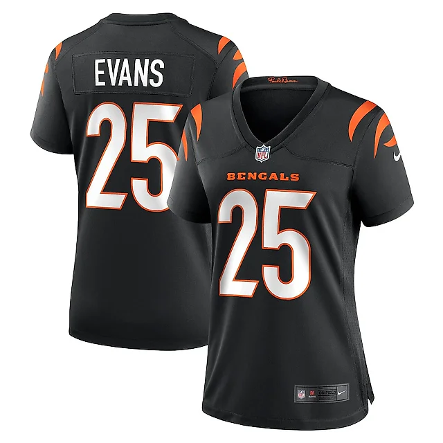 Zennovawear Chris Evans 25 Cincinnati Bengals Women Game Jersey - Black
