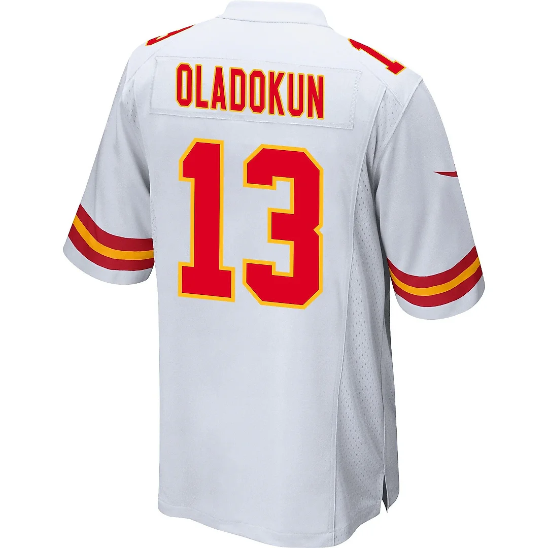 Zennovawear Chris Oladokun 13 Kansas City Chiefs AFC Champions Patch Game Men Jersey - White