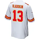 Zennovawear Chris Oladokun 13 Kansas City Chiefs AFC Champions Patch Game Men Jersey - White