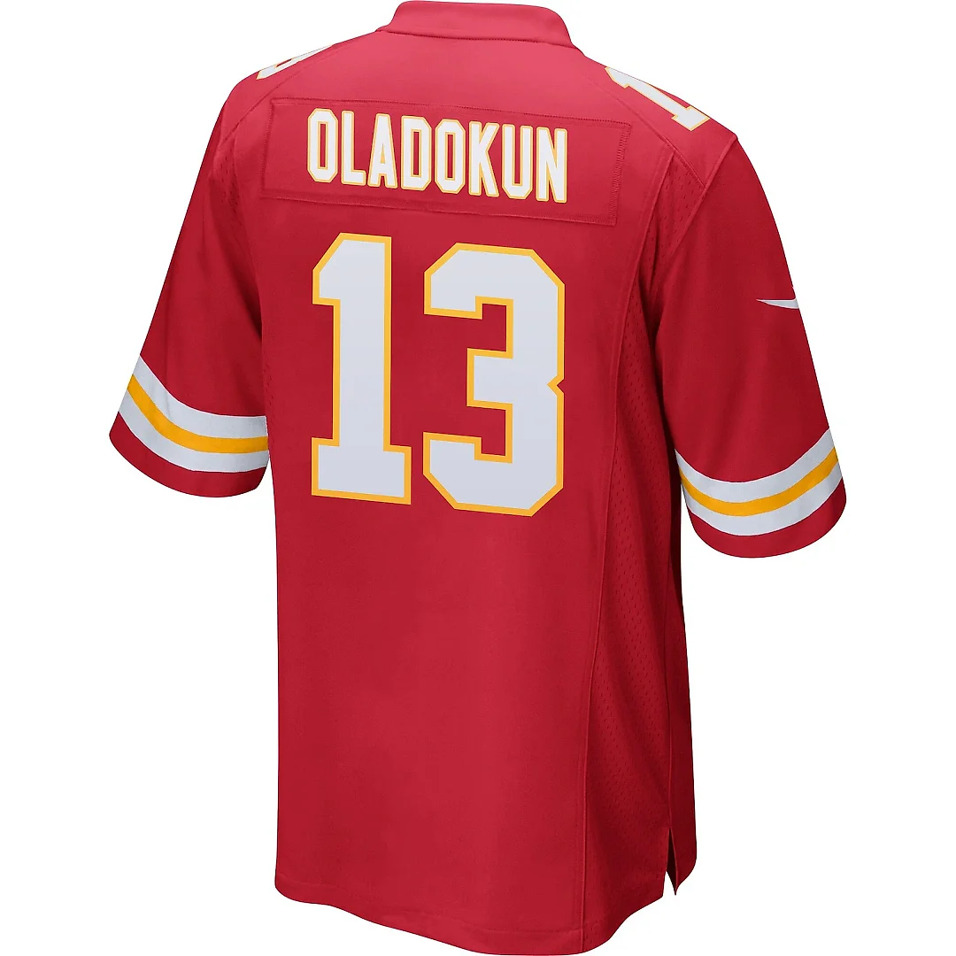 Zennovawear Chris Oladokun 13 Kansas City Chiefs AFC Champions Patch Game Men Jersey - Red