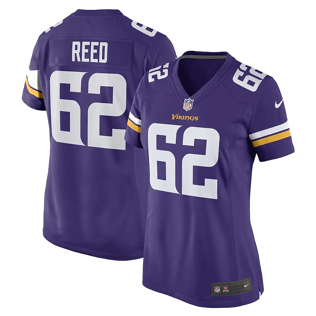 Zennovawear Chris Reed 62 Minnesota Vikings Women Game Jersey - Purple