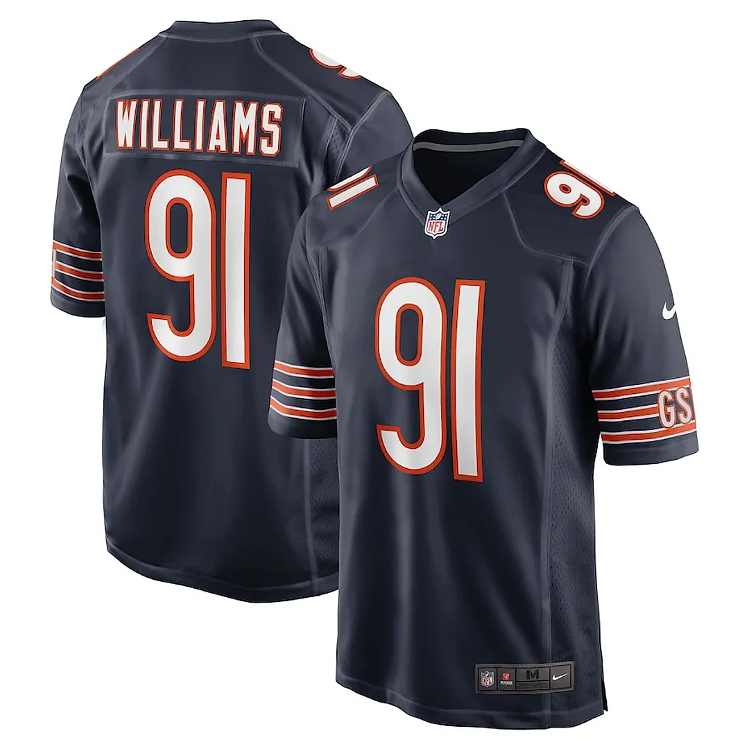 Zennovawear Chris Williams 91 Chicago Bears Game Men Jersey - Navy