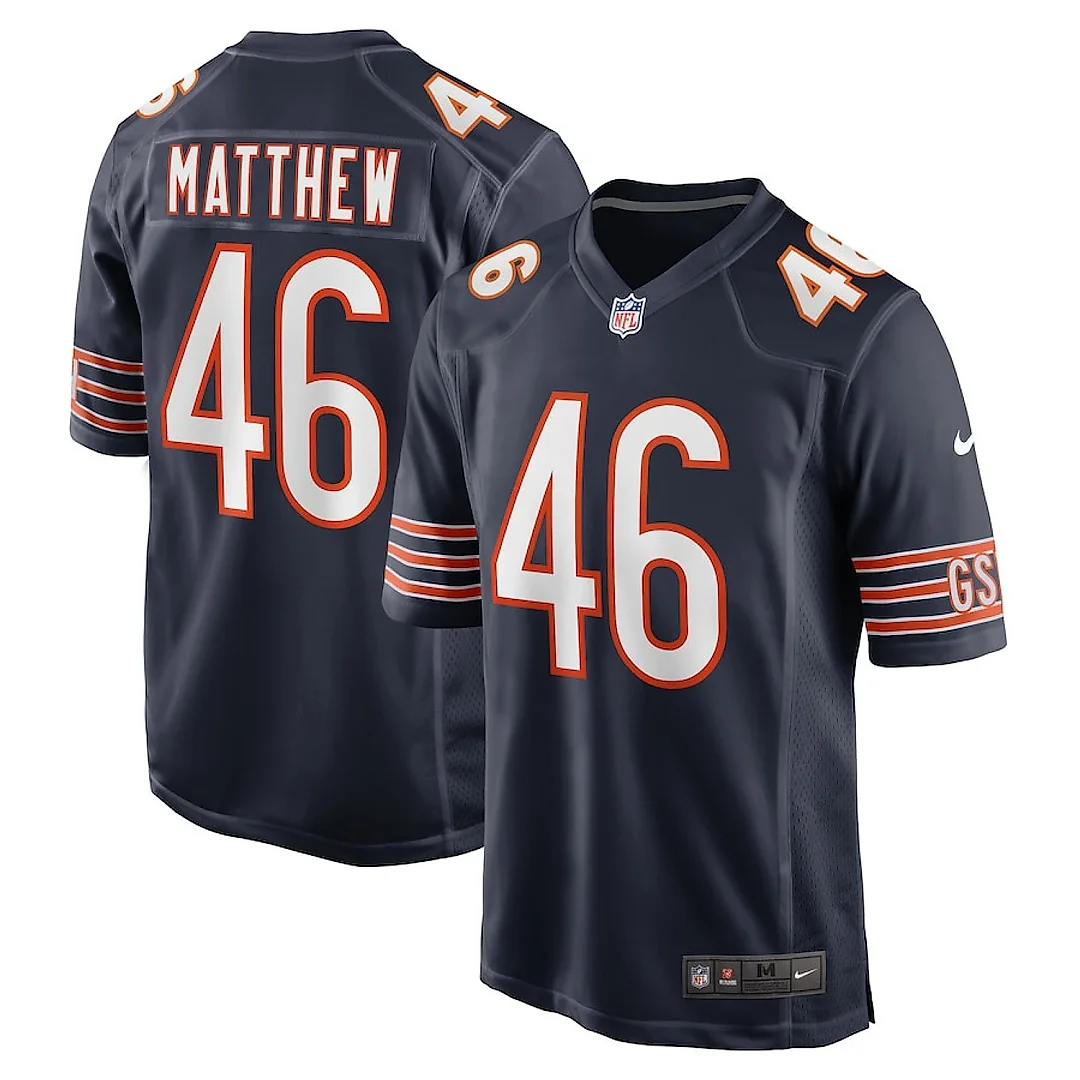Zennovawear Christian Matthew 46 Chicago Bears Game Men Jersey - Navy