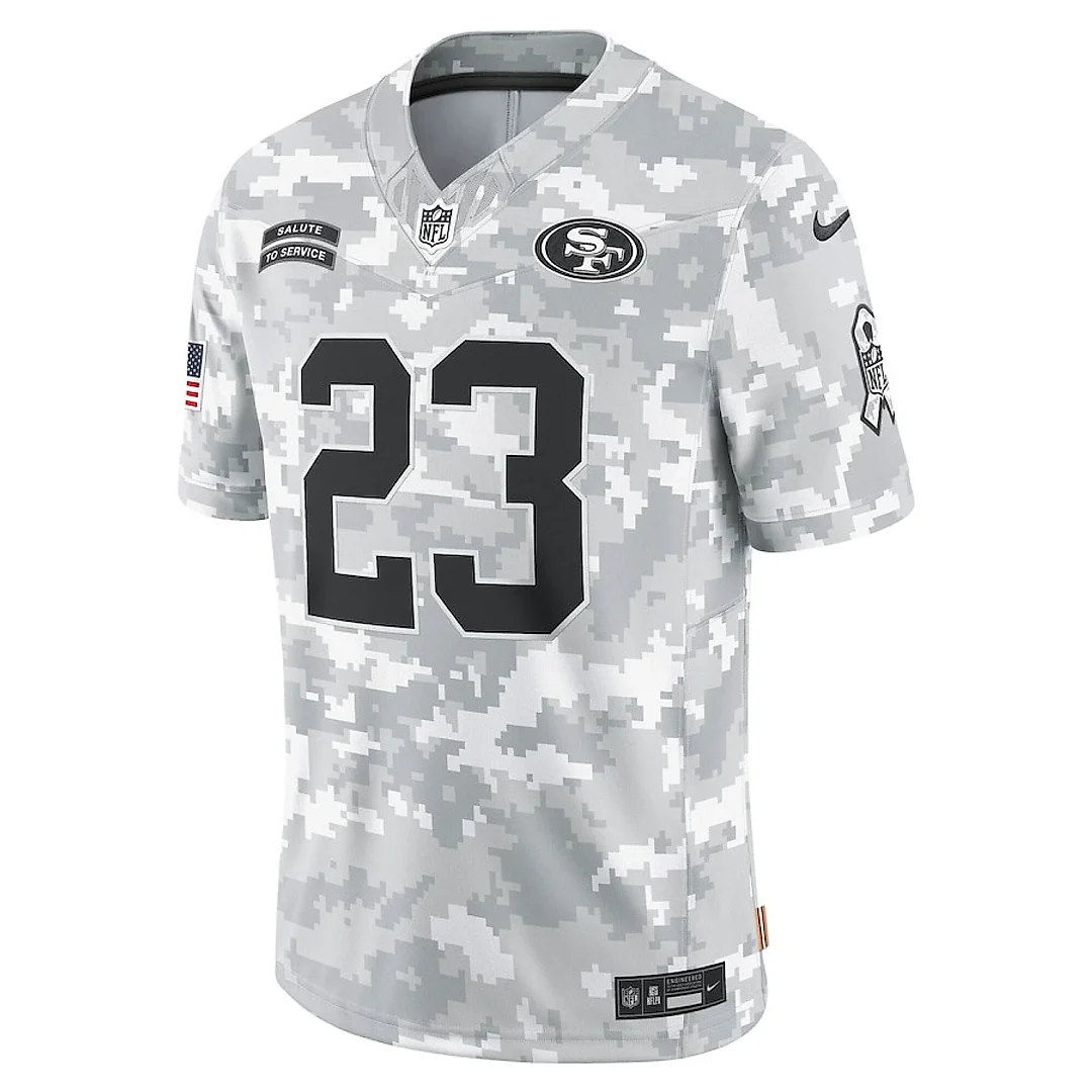 Zennovawear Christian McCaffrey 23 San Francisco 49ers 2024 Salute to Service Limited Men Jersey - Arctic Camo