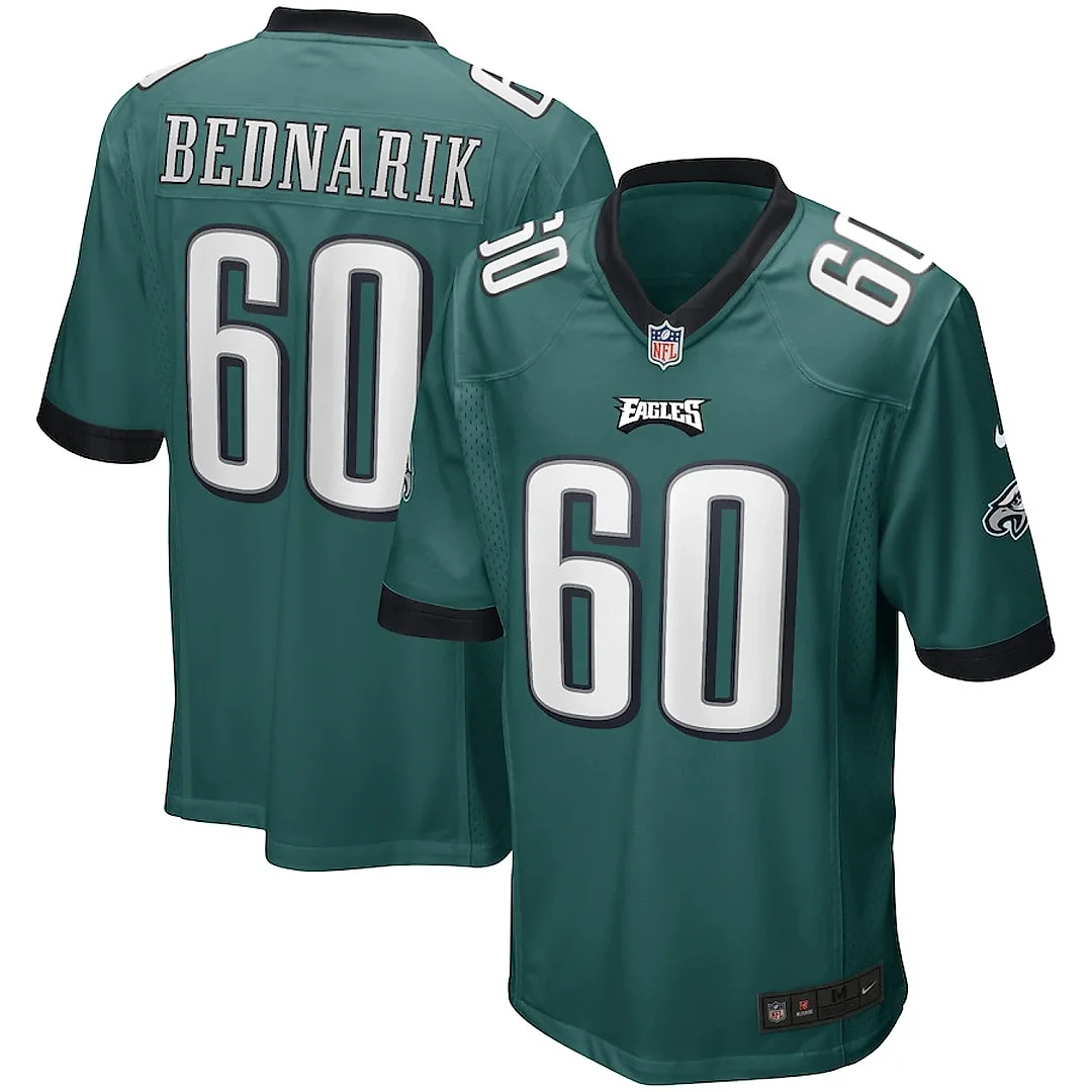 Zennovawear Chuck Bednarik 60 Philadelphia Eagles Men Game Retired Jersey - Midnight Green