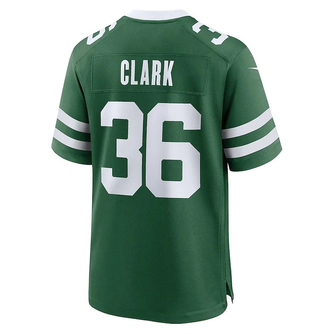 Zennovawear Chuck Clark 36 New York Jets Team Game Men Jersey - Legacy Green