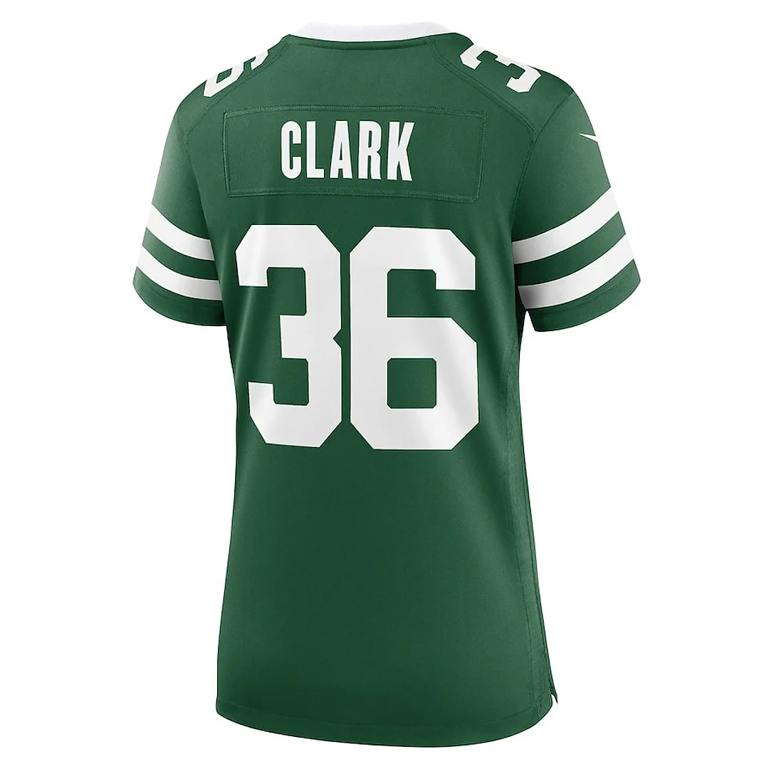 Zennovawear Chuck Clark 36 New York Jets Women's Team Game Jersey - Legacy Green