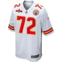 Zennovawear Chukwuebuka Godrick 72 Kansas City Chiefs AFC Champions Patch Game Men Jersey - White