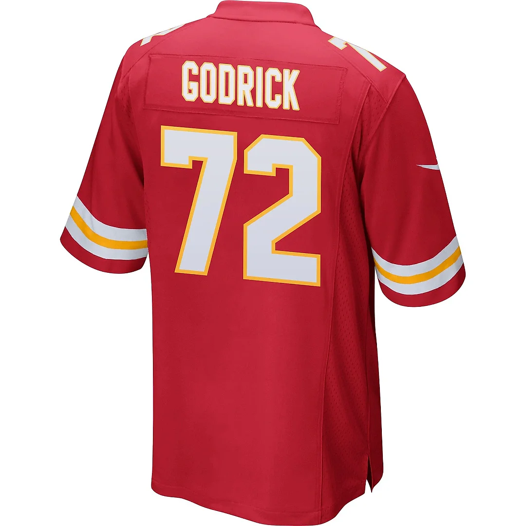 Zennovawear Chukwuebuka Godrick 72 Kansas City Chiefs AFC Champions Patch Game Men Jersey - Red