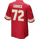 Zennovawear Chukwuebuka Godrick 72 Kansas City Chiefs AFC Champions Patch Game Men Jersey - Red