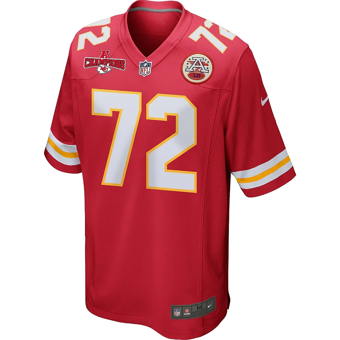 Zennovawear Chukwuebuka Godrick 72 Kansas City Chiefs AFC Champions Patch Game Men Jersey - Red