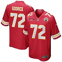 Zennovawear Chukwuebuka Godrick 72 Kansas City Chiefs AFC Champions Patch Game Men Jersey - Red