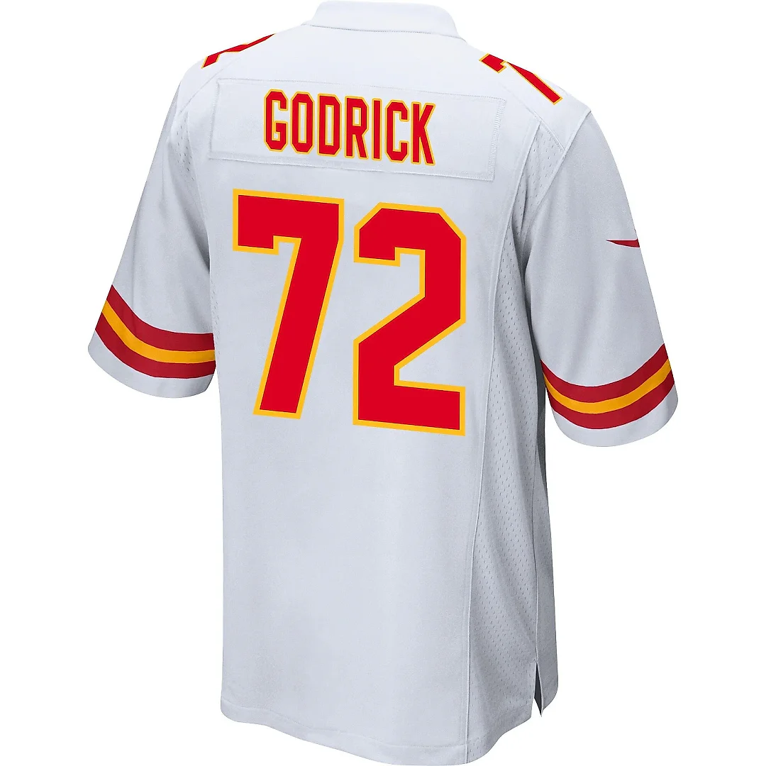 Zennovawear Chukwuebuka Godrick 72 Kansas City Chiefs AFC Champions Patch Game Men Jersey - White