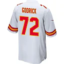 Zennovawear Chukwuebuka Godrick 72 Kansas City Chiefs AFC Champions Patch Game Men Jersey - White