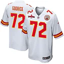 Zennovawear Chukwuebuka Godrick 72 Kansas City Chiefs AFC Champions Patch Game Men Jersey - White
