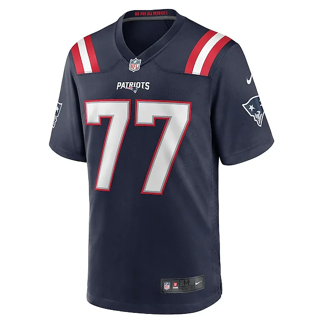 Zennovawear Chukwuma Okorafor 77 New England Patriots Team Game Men Jersey - Navy