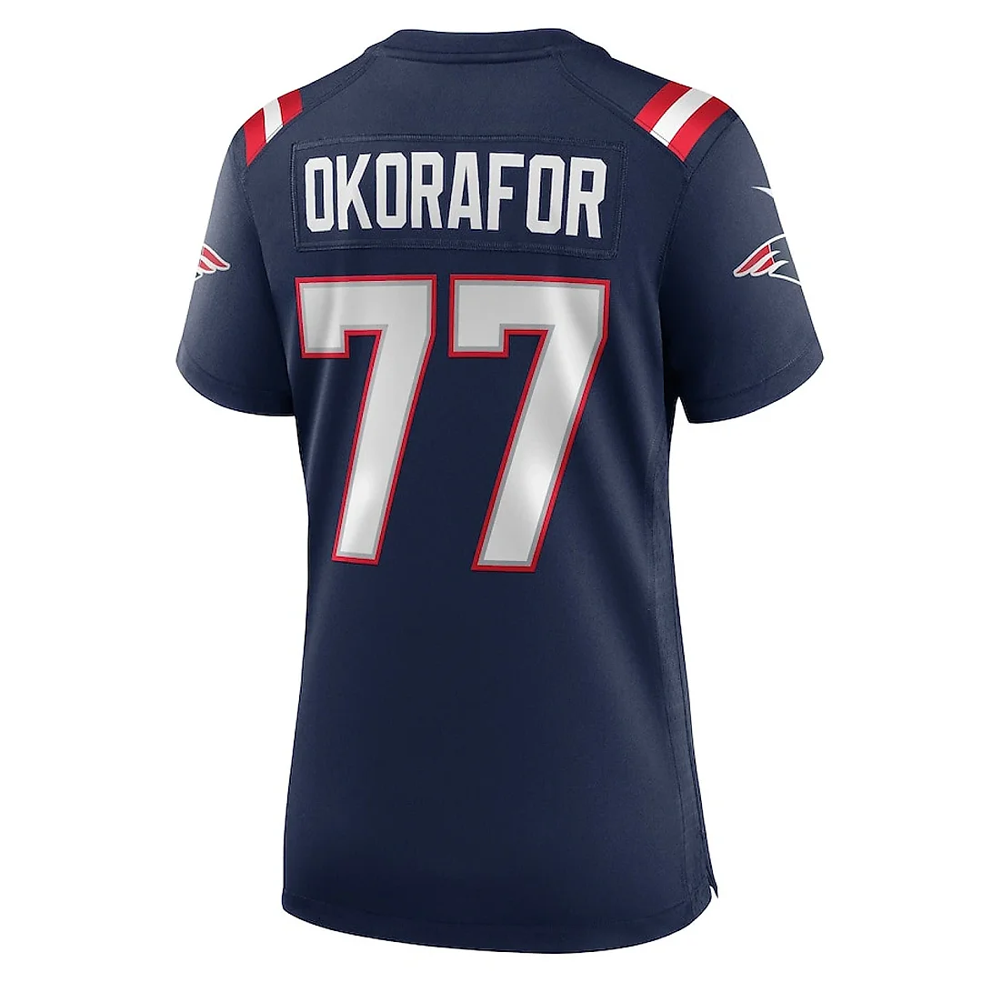 Zennovawear Chukwuma Okorafor 77 New England Patriots Women's Team Game Jersey - Navy