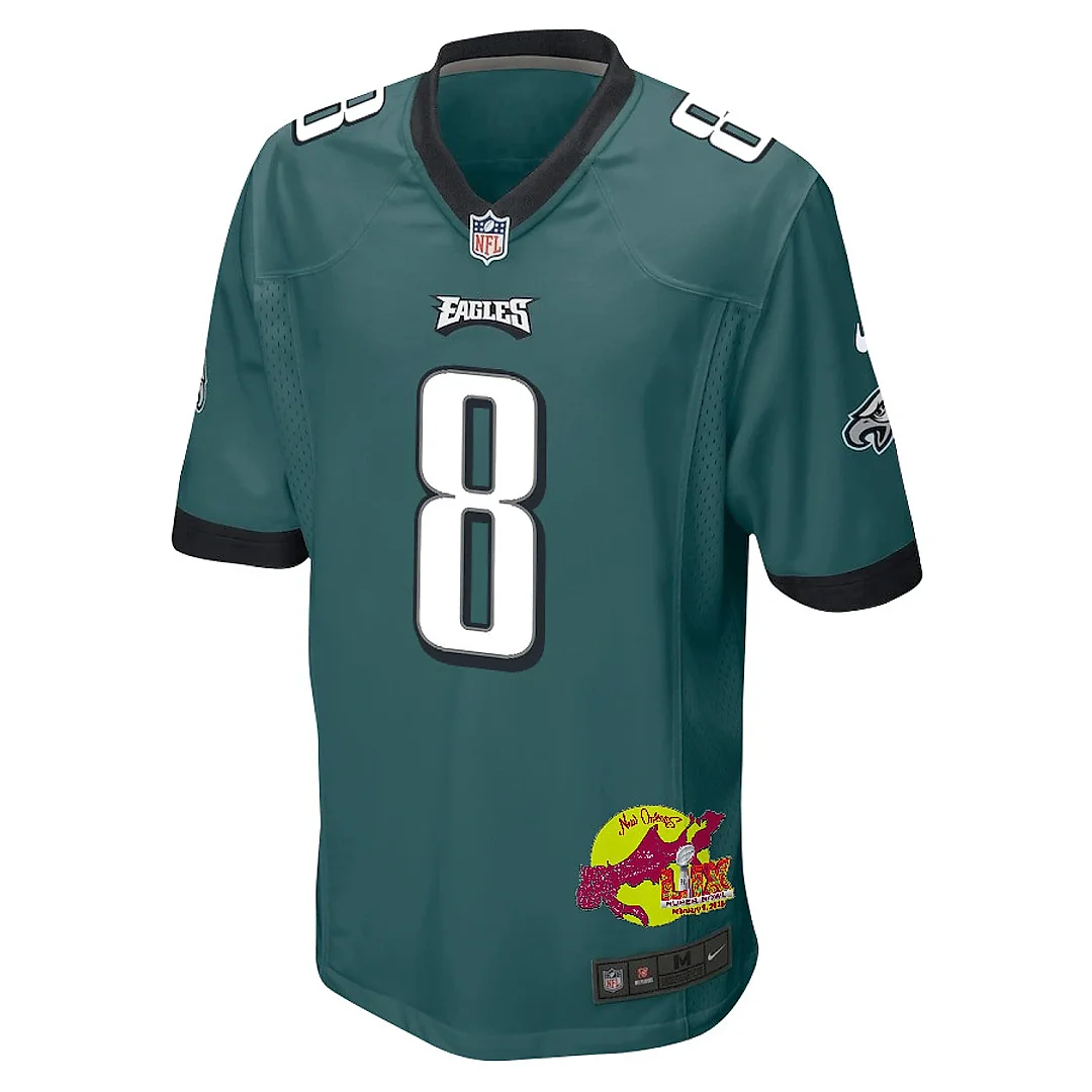 Zennovawear C.J. Gardner-Johnson 8 Philadelphia Eagles Super Bowl LIX New Orleans Patch Game Men Jersey - Midnight Green