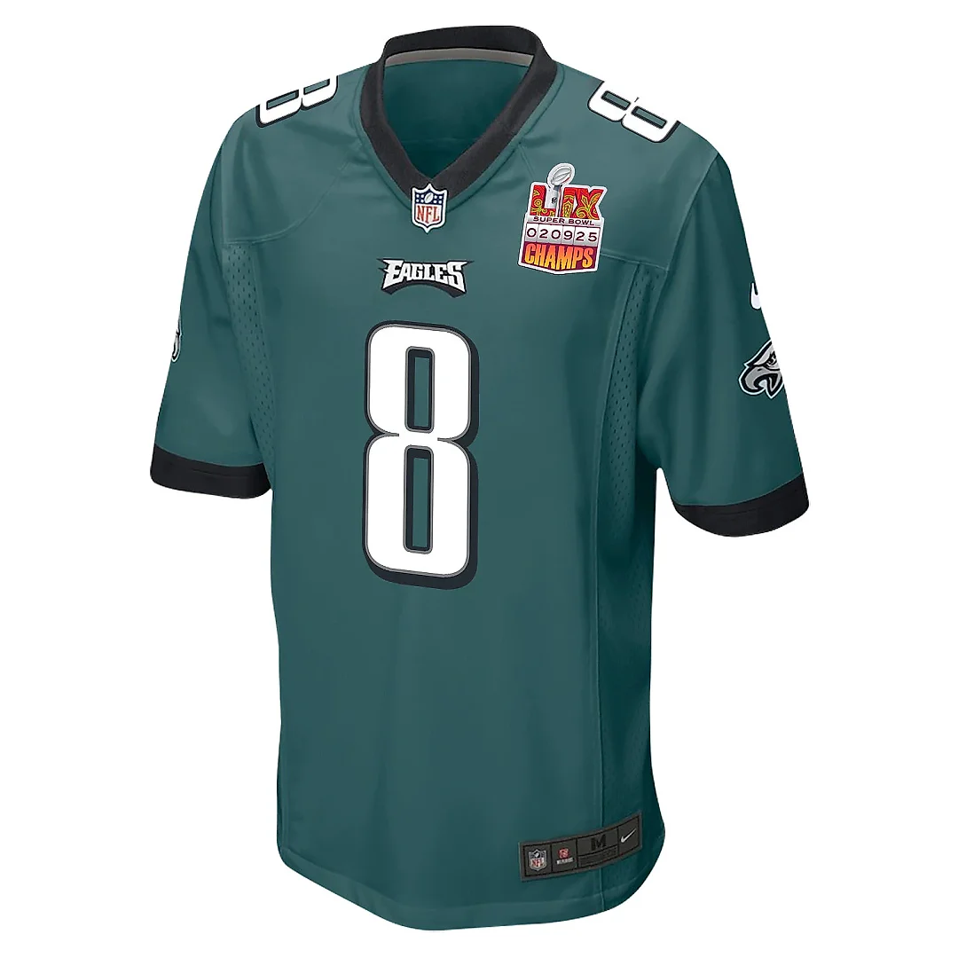 Zennovawear C.J. Gardner-Johnson 8 Philadelphia Eagles Super Bowl LIX Champions Patch Game Men Jersey - Midnight Green
