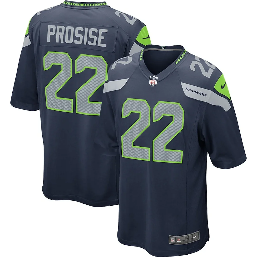 Zennovawear C.J. Prosise 22 Seattle Seahawks YOUTH Game Jersey - College Navy