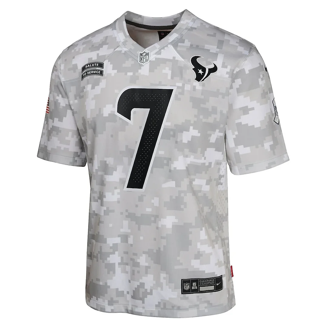 Zennovawear C.J. Stroud 7 Houston Texans 2024 Salute to Service Game YOUTH Jersey - Arctic Camo